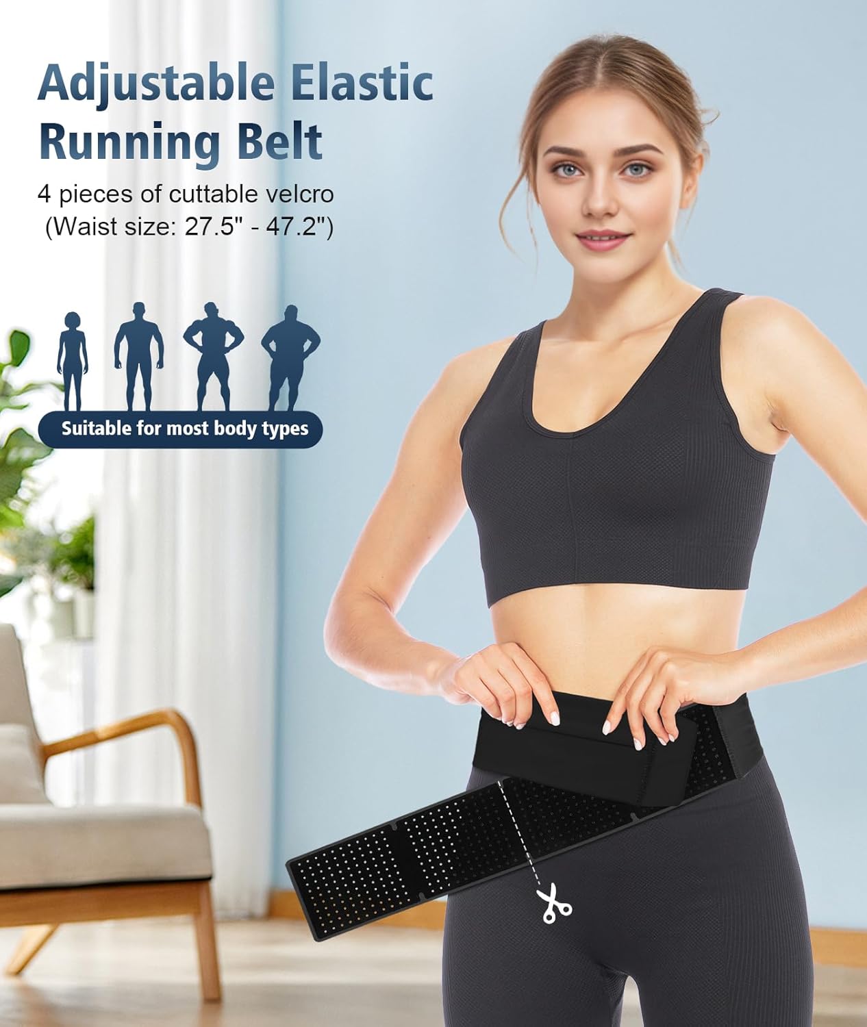 Belt with 3 Pockets – Adjustable Fanny Pack for Phones & Essentials