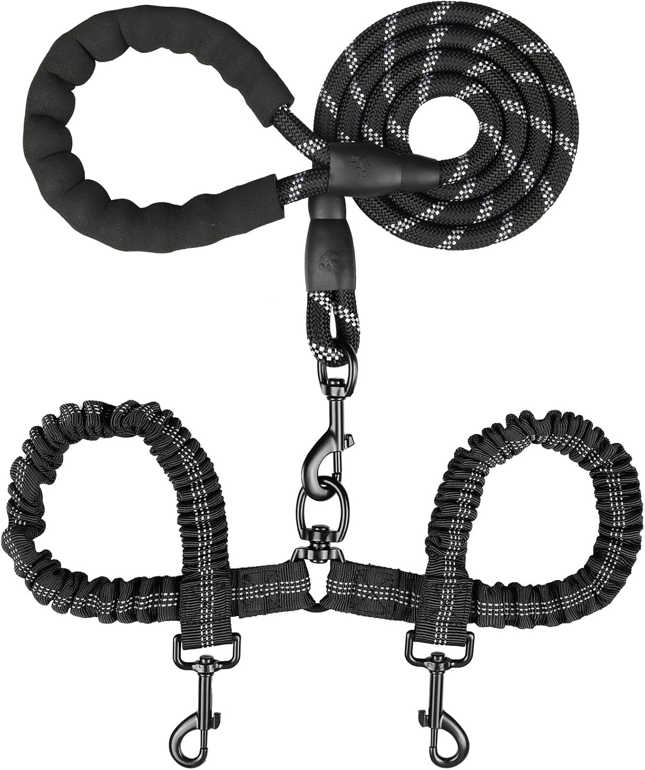 Double Dog Leash – Dual Tangle-Free Leash with 360° Swivel Shock