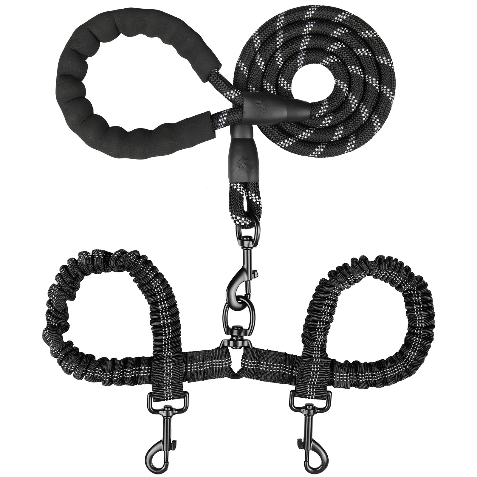 Double Dog Leash – Dual Tangle-Free Leash with 360° Swivel Shock