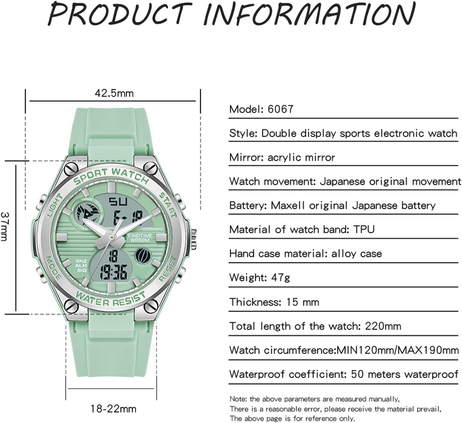 Women's Digital Sport Watch – Waterproof Military Tactical Watch