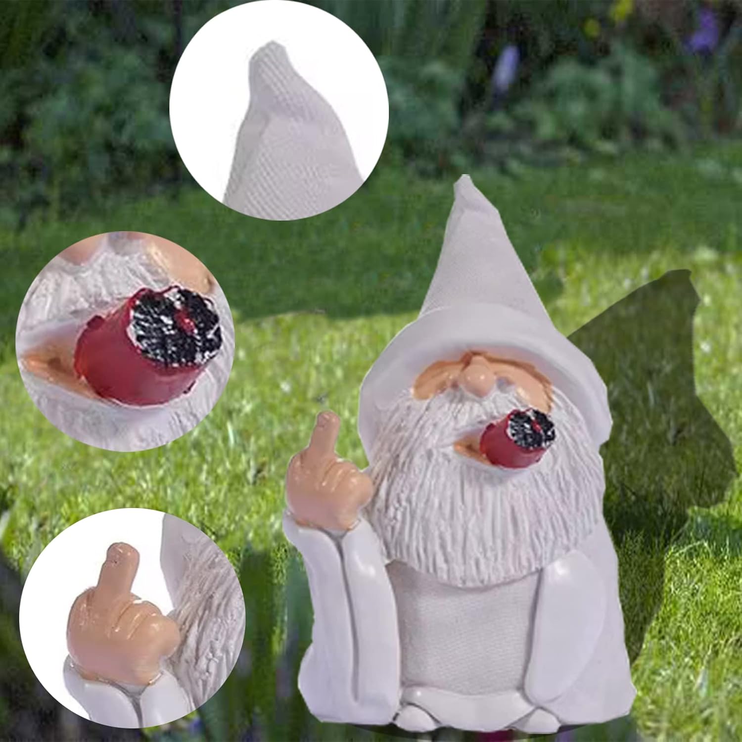 Funny Middle Finger Gnome – 5.9’’ Resin Outdoor Lawn & Patio Decor