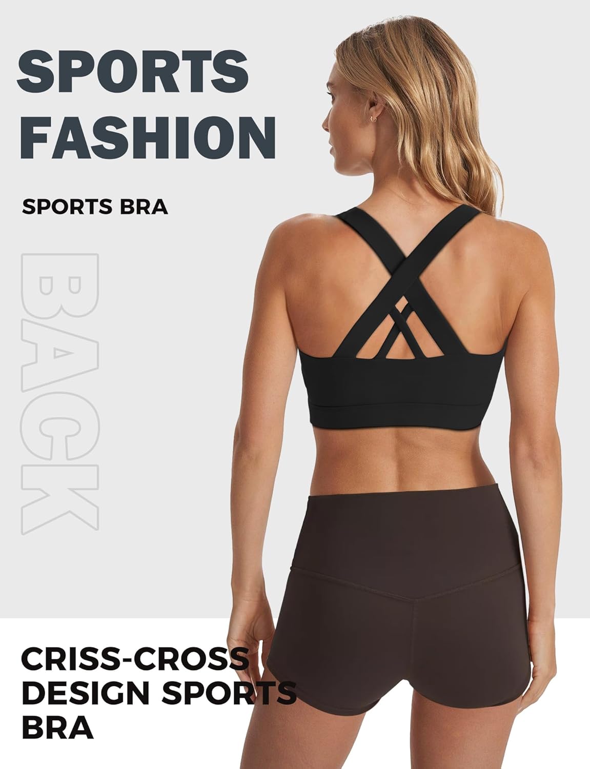 High Impact Sports Bra for Women – Criss Cross Back Support