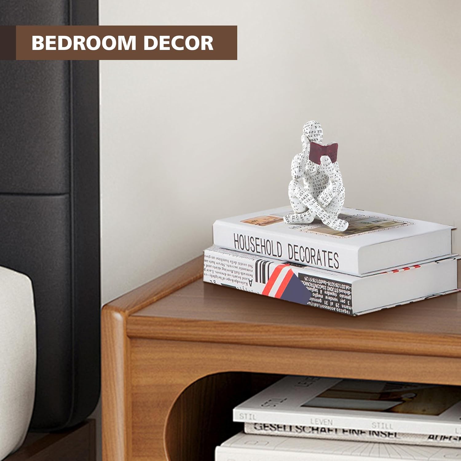 Home Decor Pulp Reading Women Thinker Statue Aesthetic Sculpture