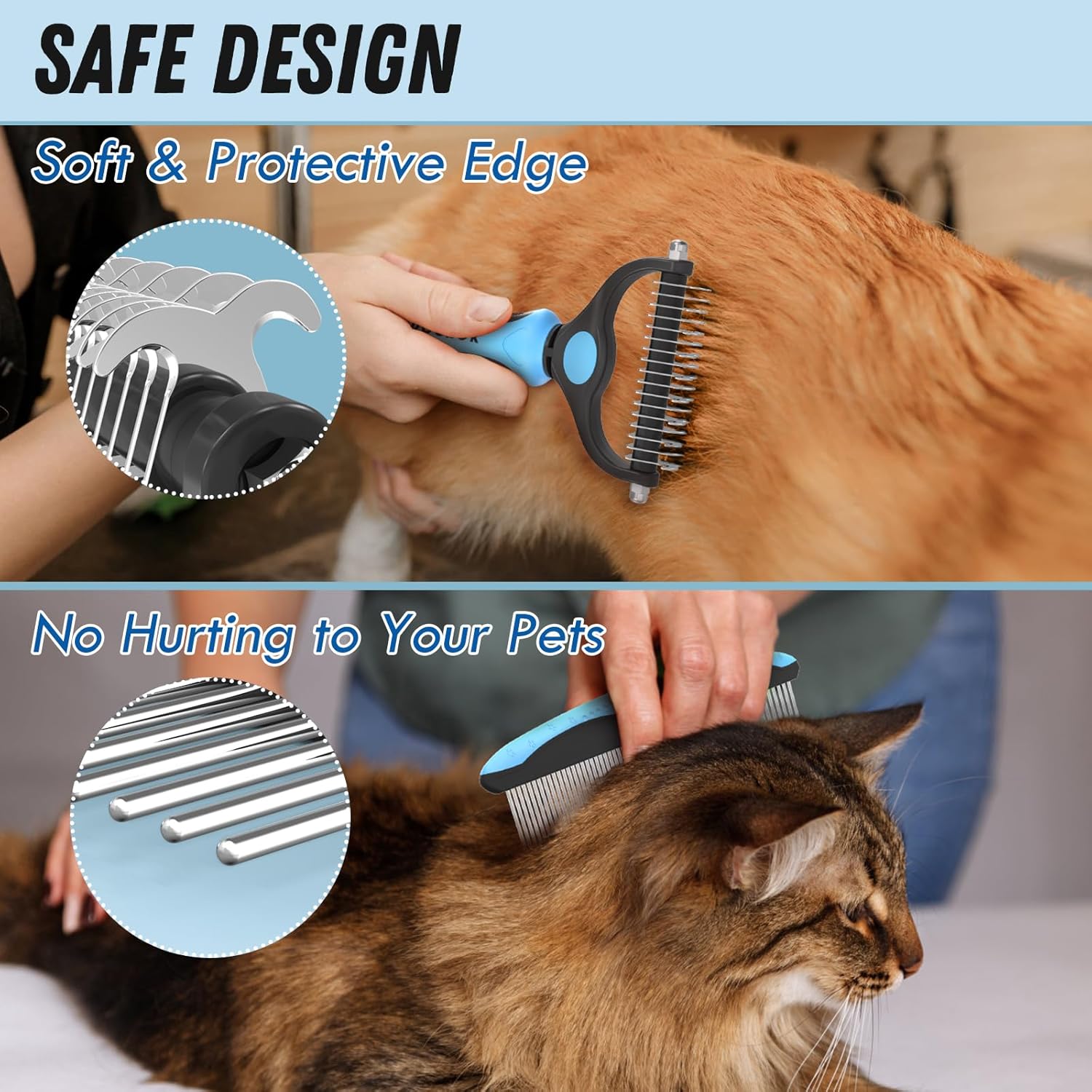 Pet Grooming Combo – Blue Deshedding Brush & and Dematting