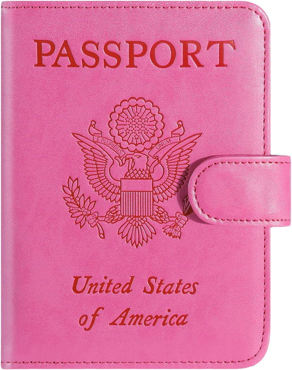 Passport Holder Cover Wallet – RFID Blocking Travel Card Case Pink