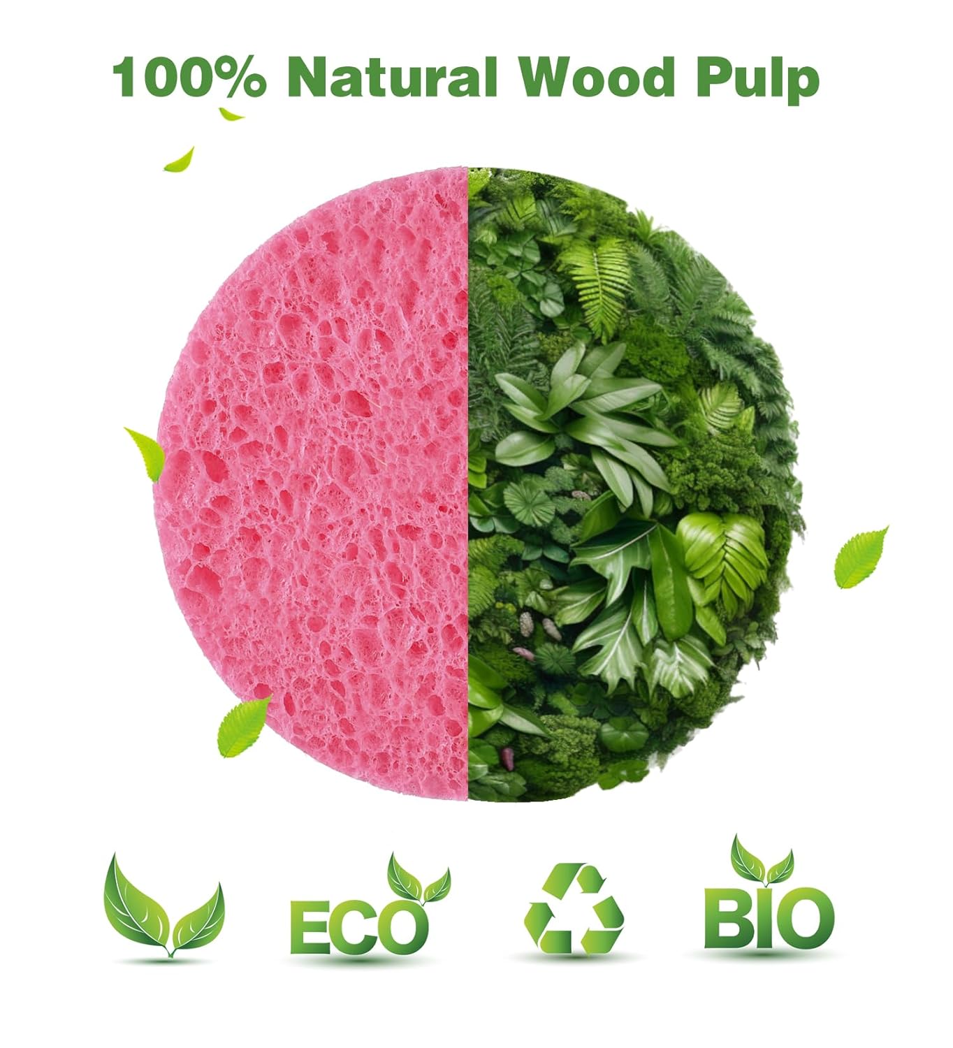 50 PCS Compressed Facial Sponges – 100% Natural Cellulose Professional