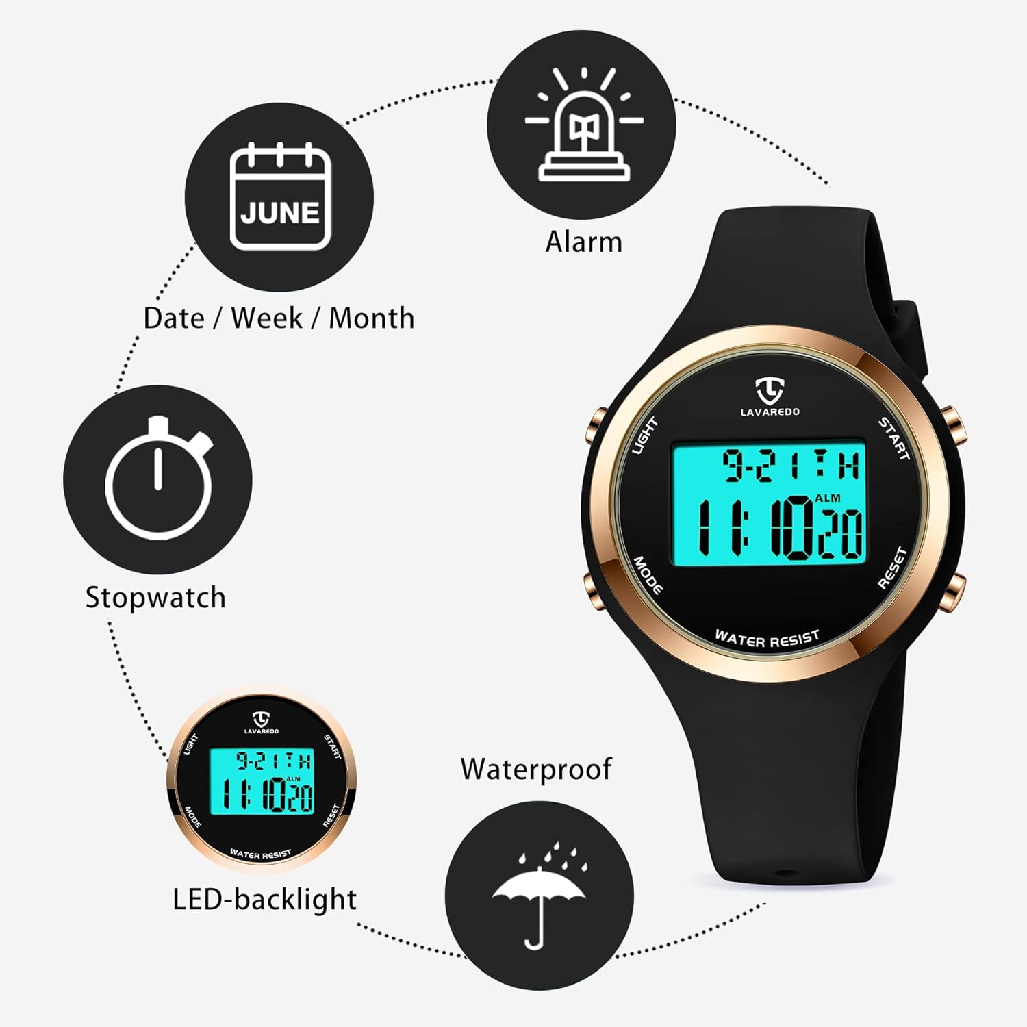 Women’s Digital Sports Watch – Waterproof Outdoor Watch