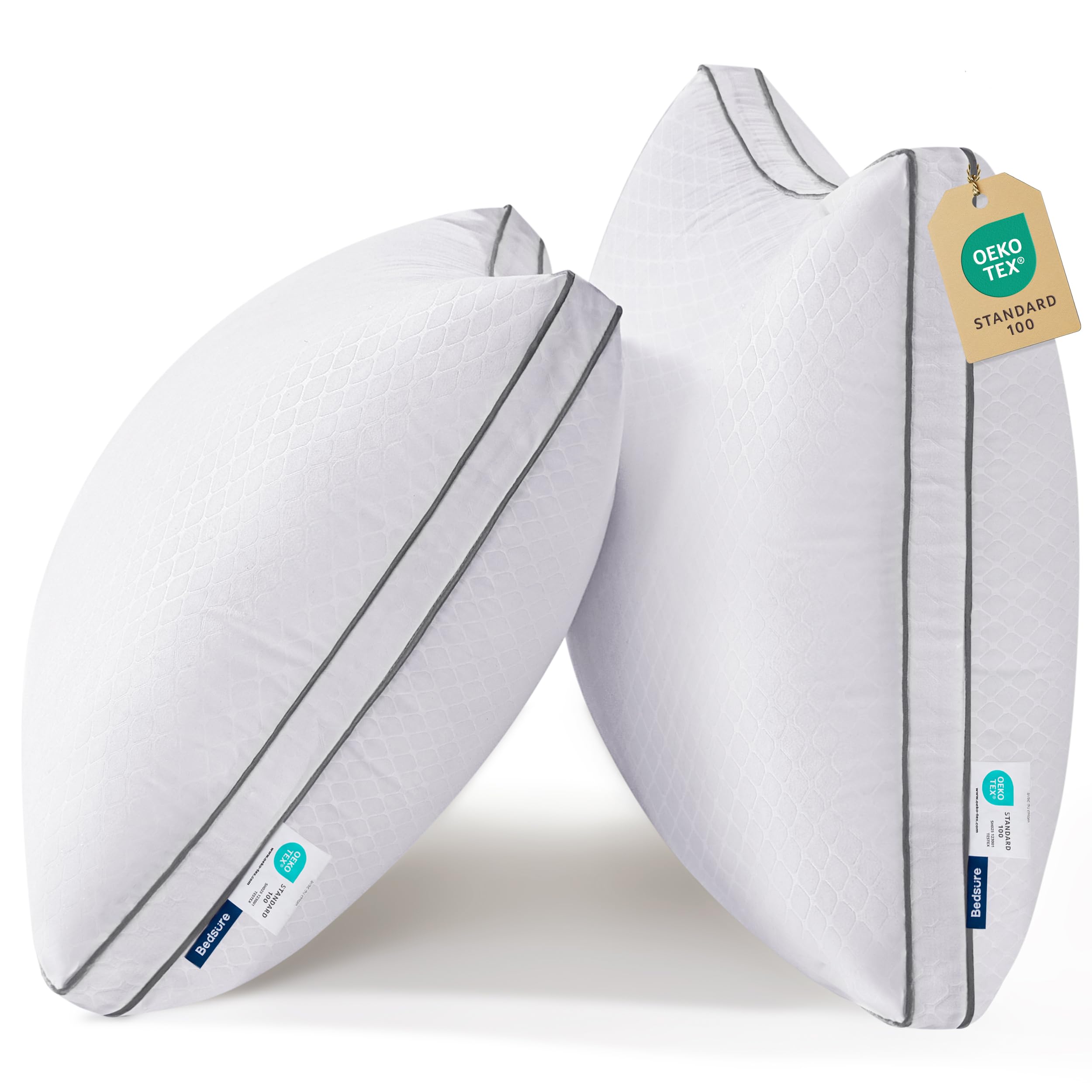 Queen Pillow Set of 2 – Fluffy Down Alternative, Supportive & Soft