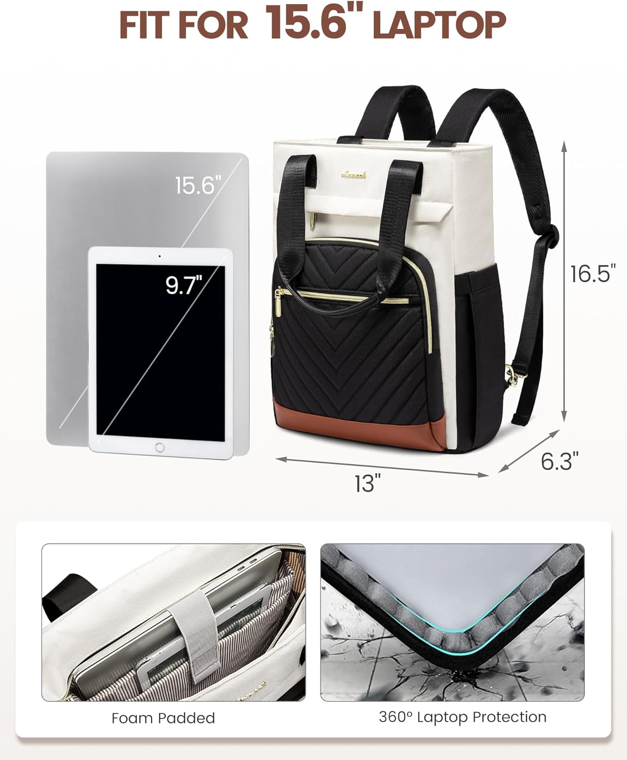 Laptop Backpack for Women – 15.6 Inch Work Laptop Bag, Teacher & Nurse