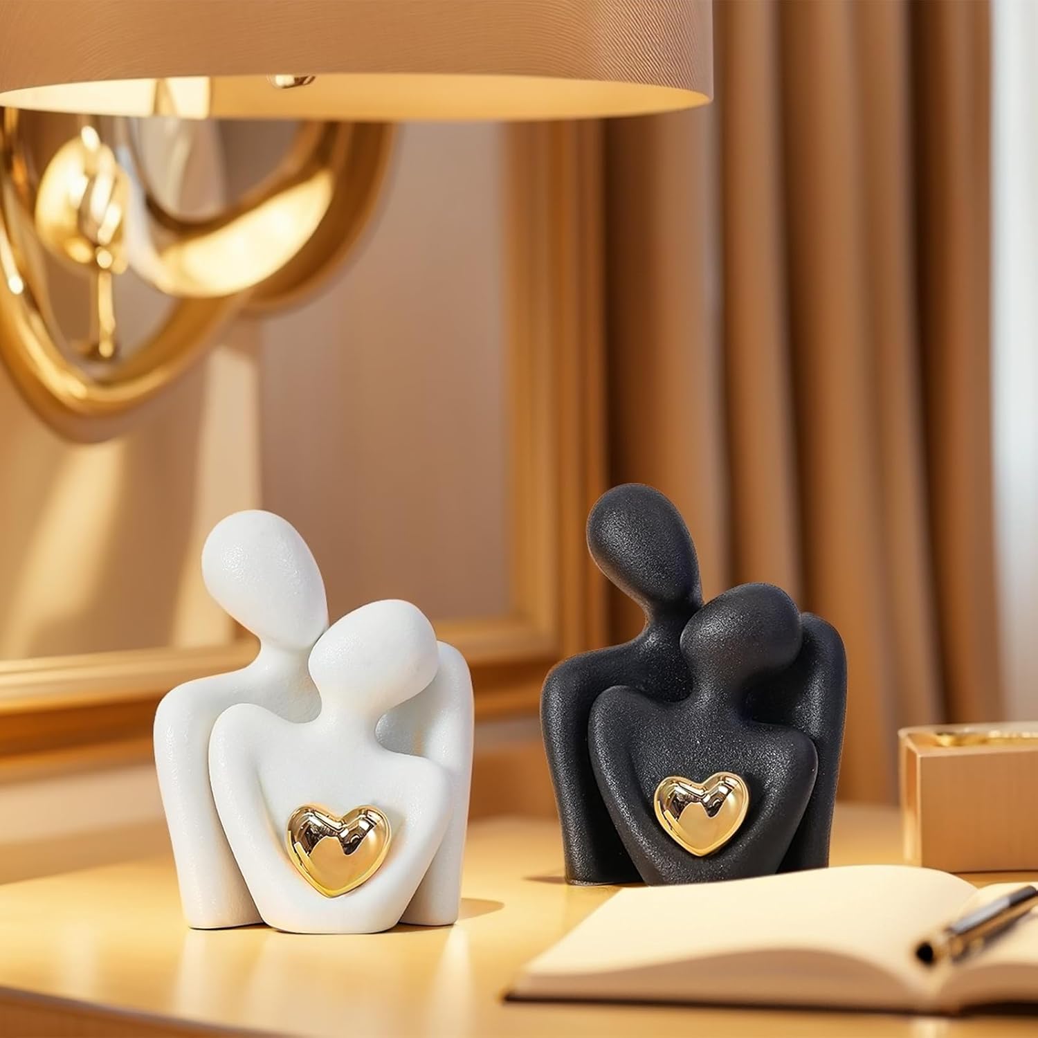 Mini Couple Statue – Abstract Love Decor for TV Stand & Office