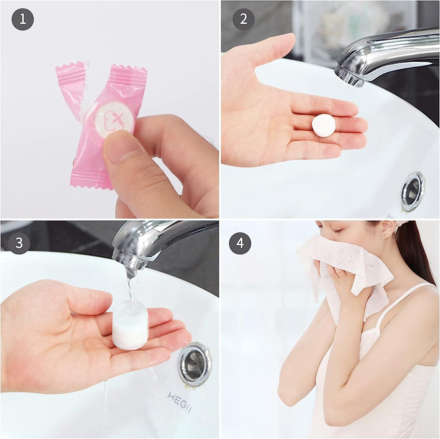 100 PCS Mini Compressed Cotton Towels – Portable Disposable Face
