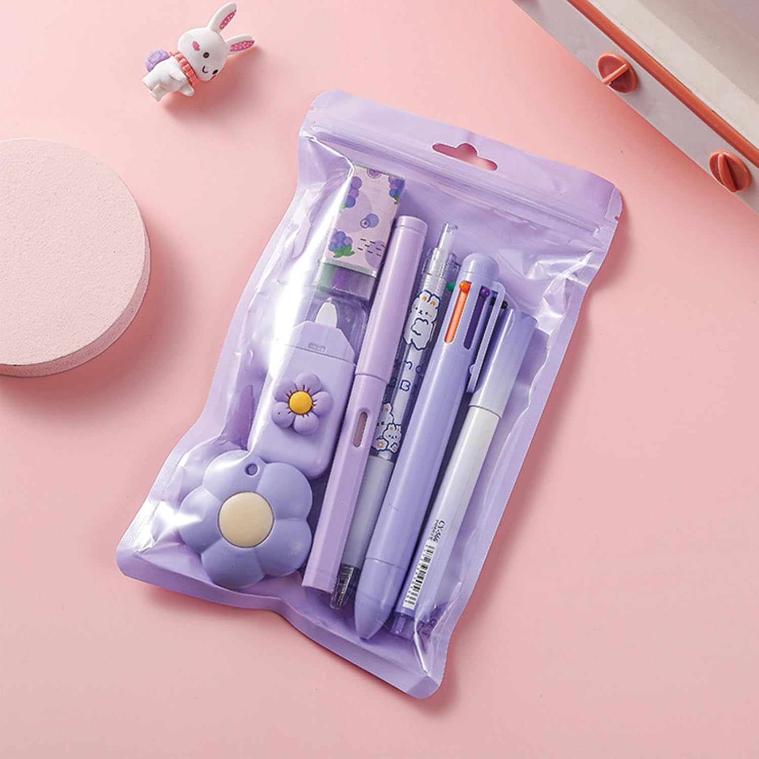 Kawaii Purple Stationery Set – 7 Cute &amp; Functional Desk Essentials