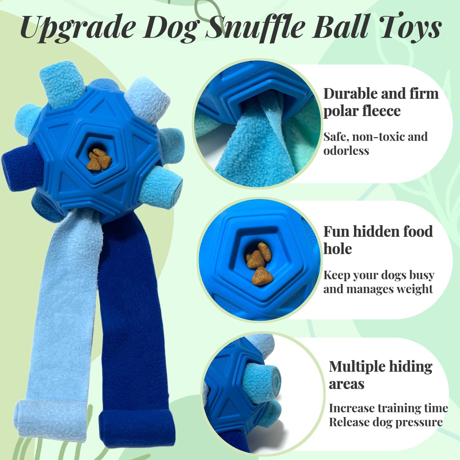 Snuffle Ball for Dogs – Unbreakable Interactive Foraging Toy Treat Dispenser