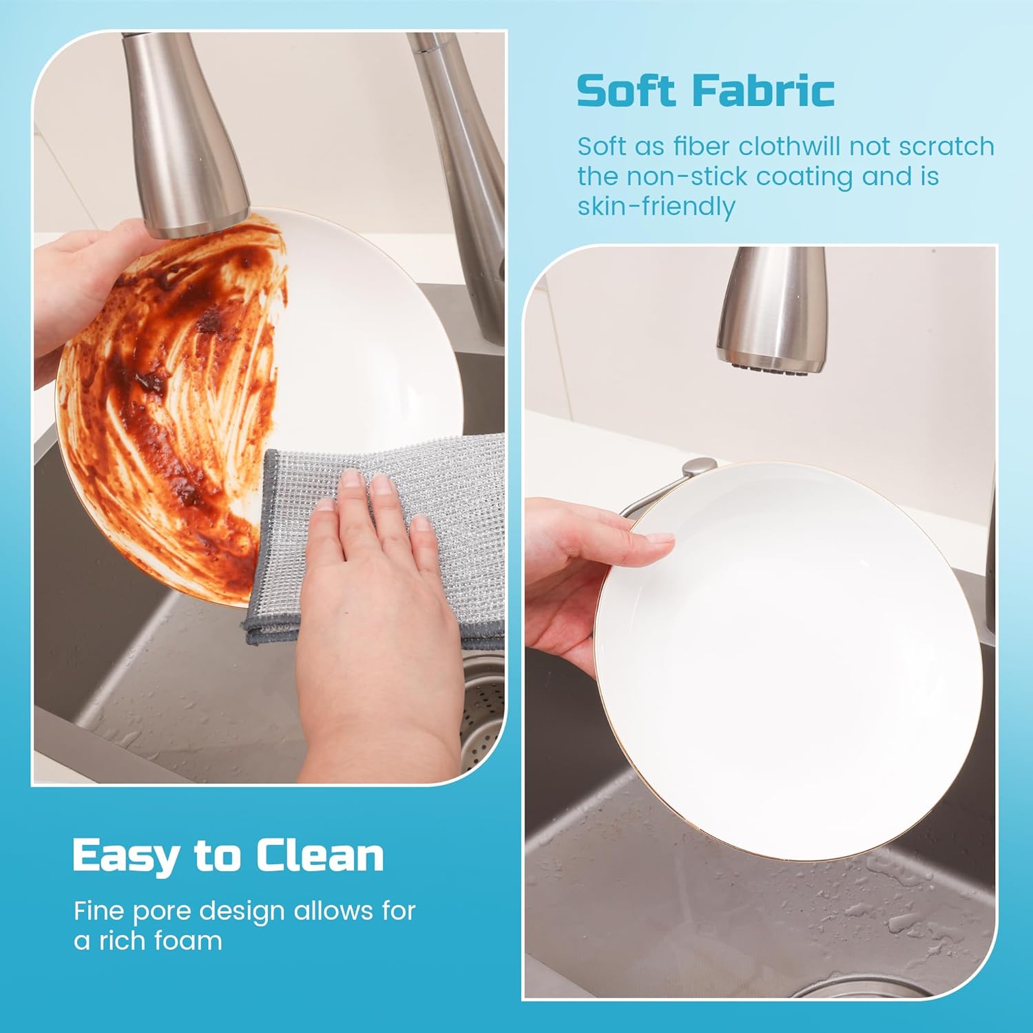 10 Pcs Upgrade 3-Layer Metal Dish Cloth – No Scratches, No Odor Dishwashing