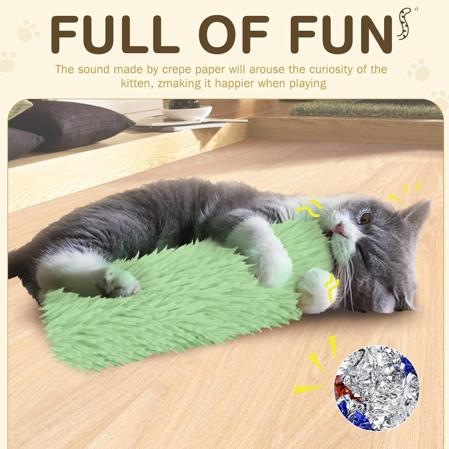 Cat Toys Cat Pillows, 3 Pack Interactive Cat Kicker Catnip Toys, Soft Durable Teething Chew Toy, Promote Exercise for Indoor