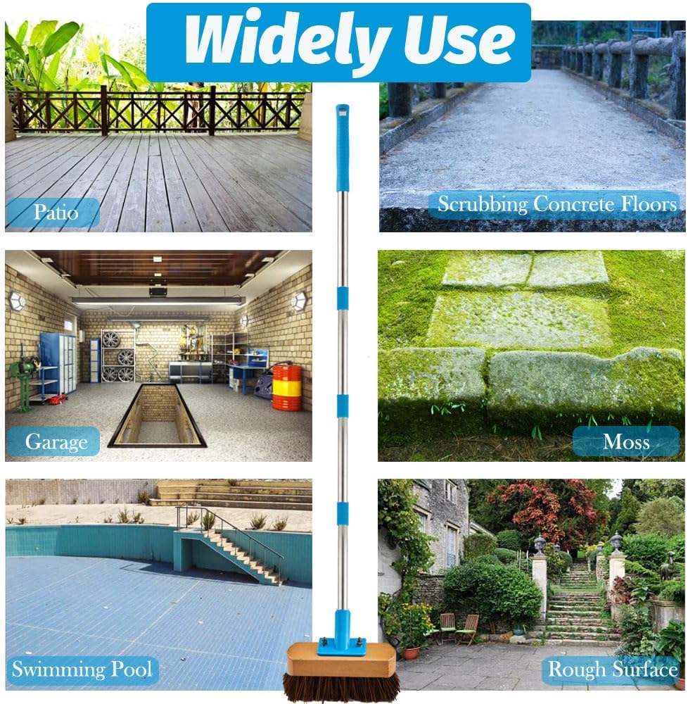 Heavy Duty Deck Brush with Long Handle – 60" Floor Scrub Brush