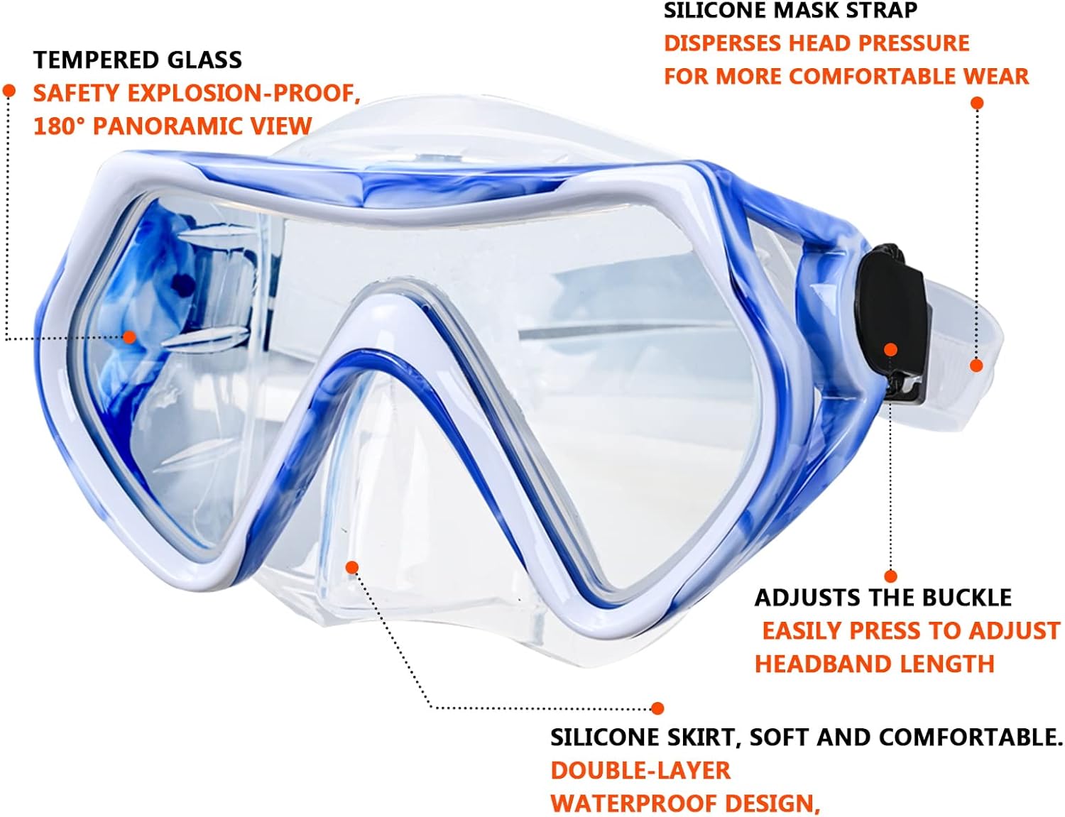Full Face Snorkel Mask Set – Dry Snorkel & Goggles for Adults