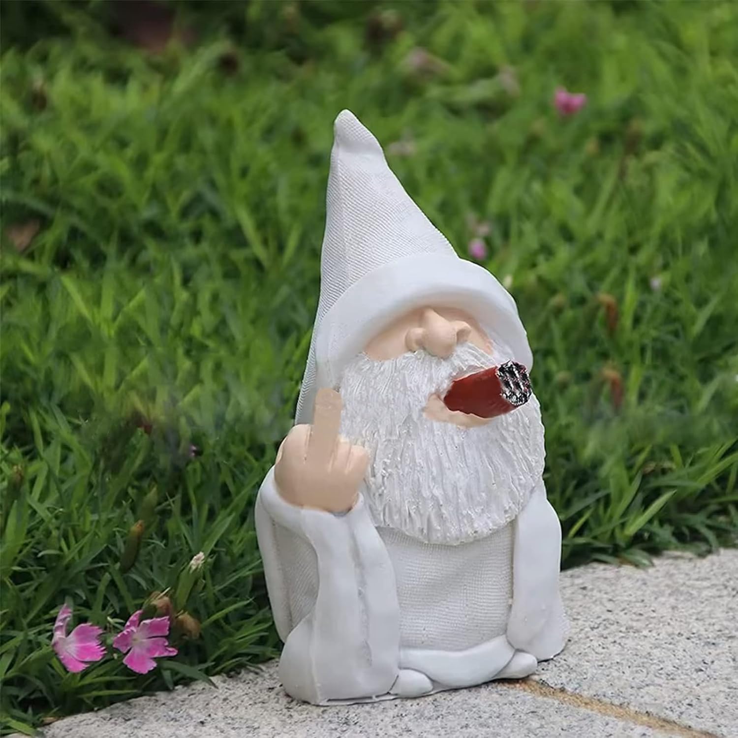 Funny Middle Finger Gnome – 5.9’’ Resin Outdoor Lawn & Patio Decor