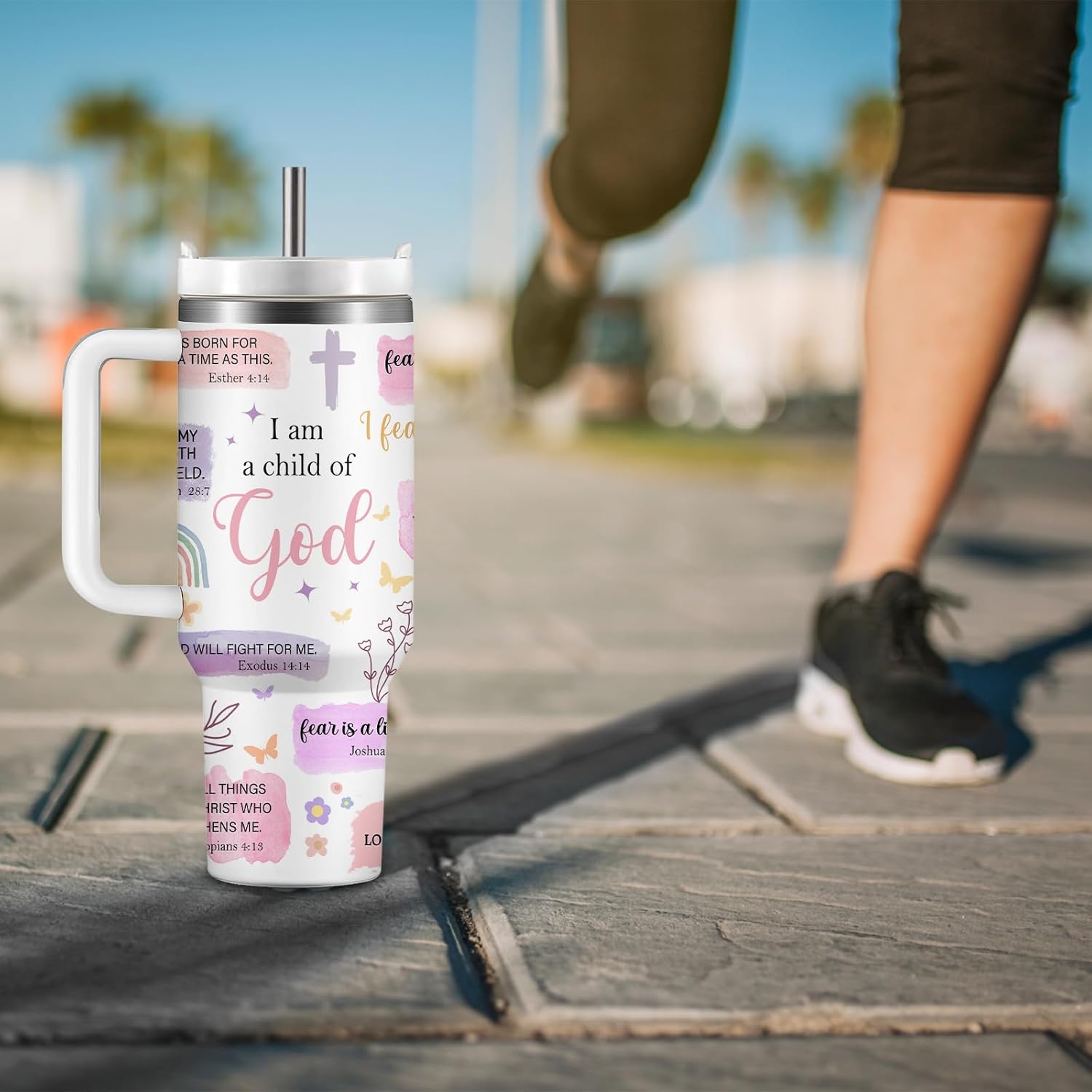 Pink “Child of God” Travel Tumbler – Inspirational Christian Gift for Women