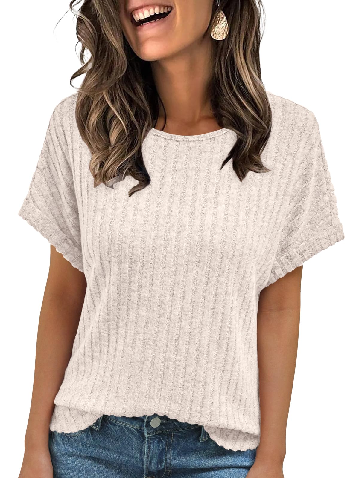 Women’s Short Sleeve Summer Tunic Top – Casual Lightweight