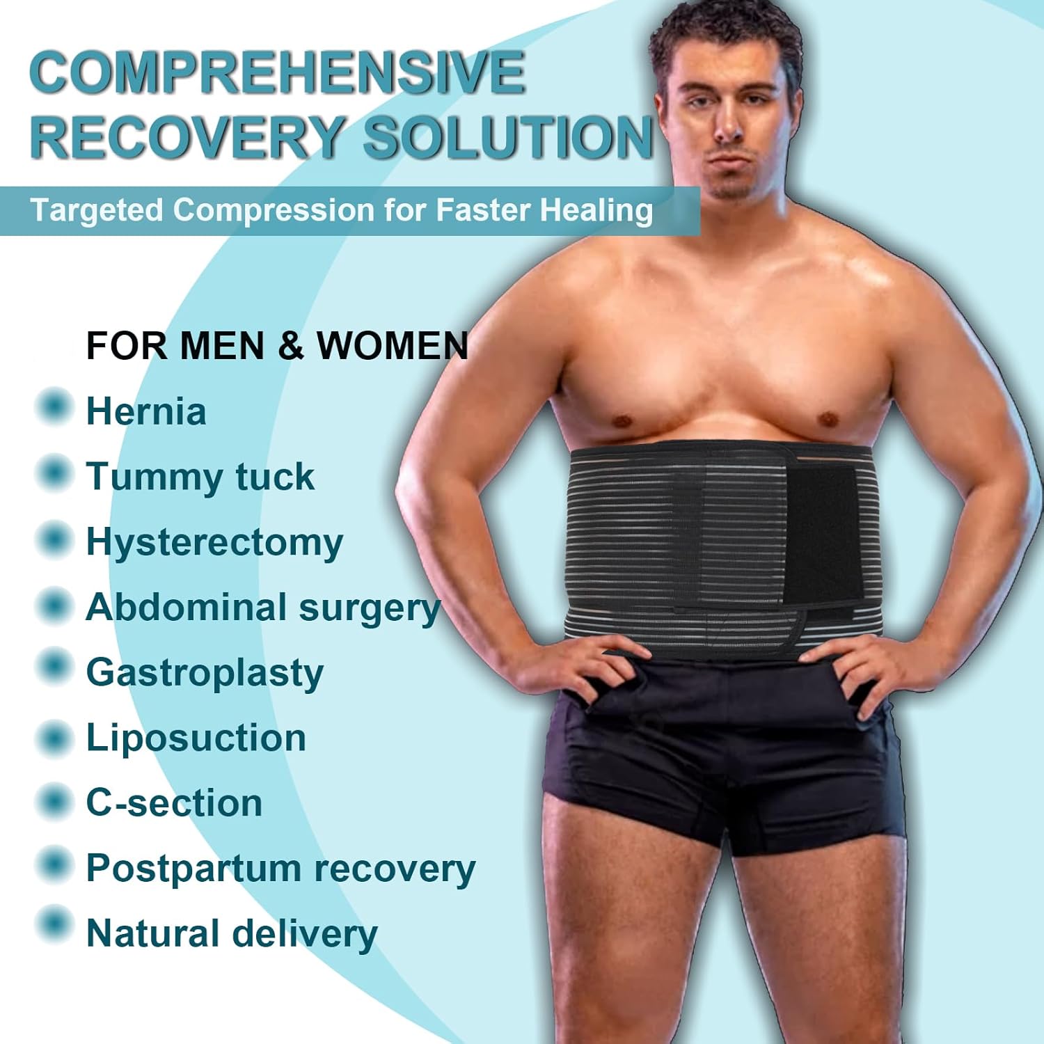 Plus Size Abdominal Binder – Post Surgery & Postpartum Belly Wrap L/XL