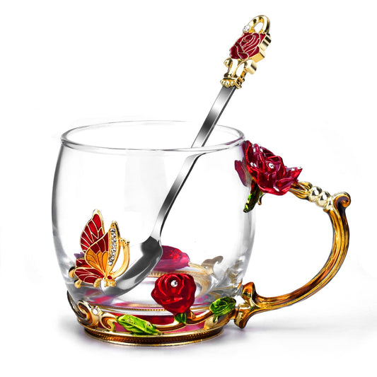 Gifts for Mom Women Mothers Day Glass Coffee Enamels Mug Best Birthday Valentines Gifts for Her Girlfriend Wife