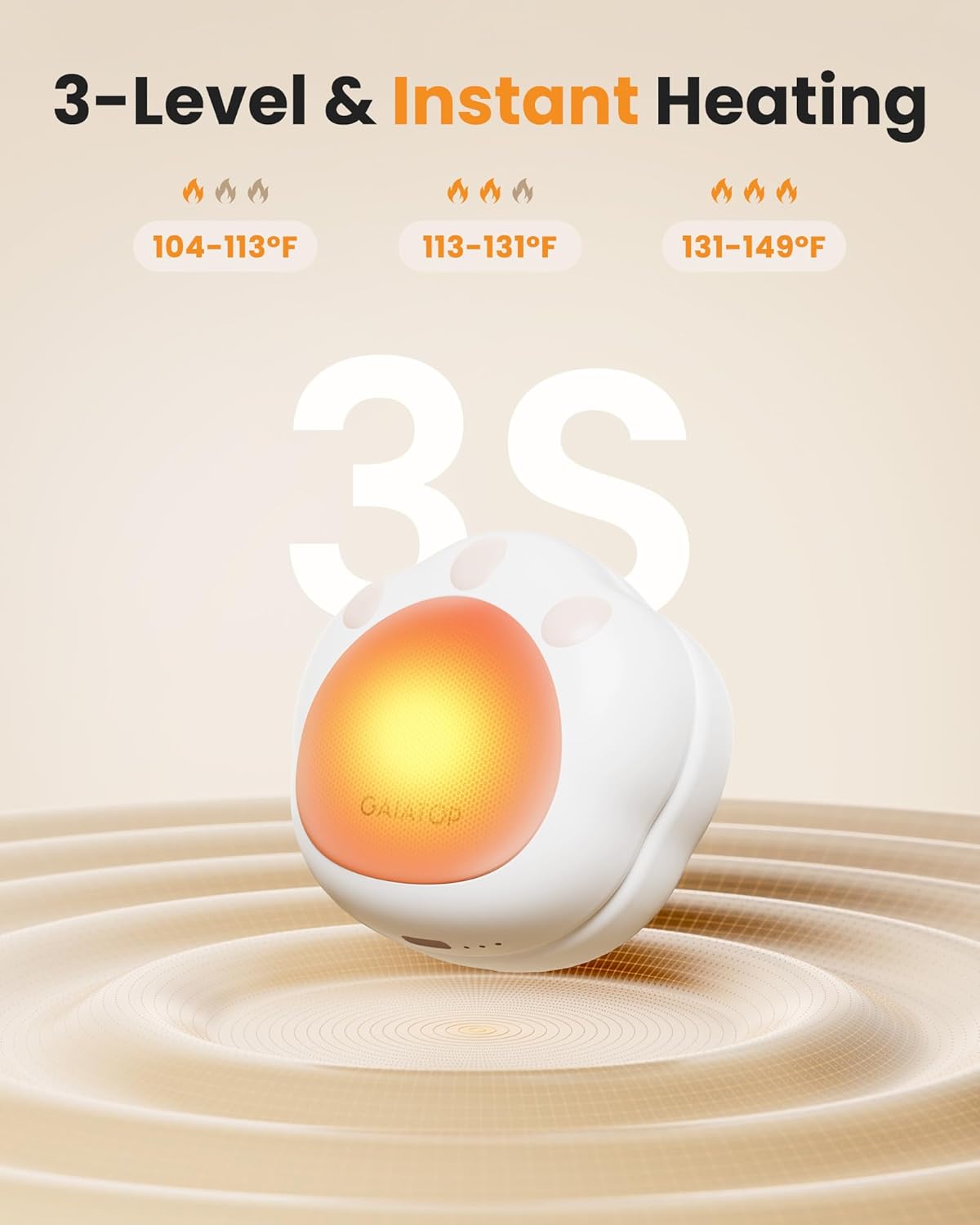 Rechargeable Cat Paw Hand Warmers – 2 Pack, 3 Heat Levels