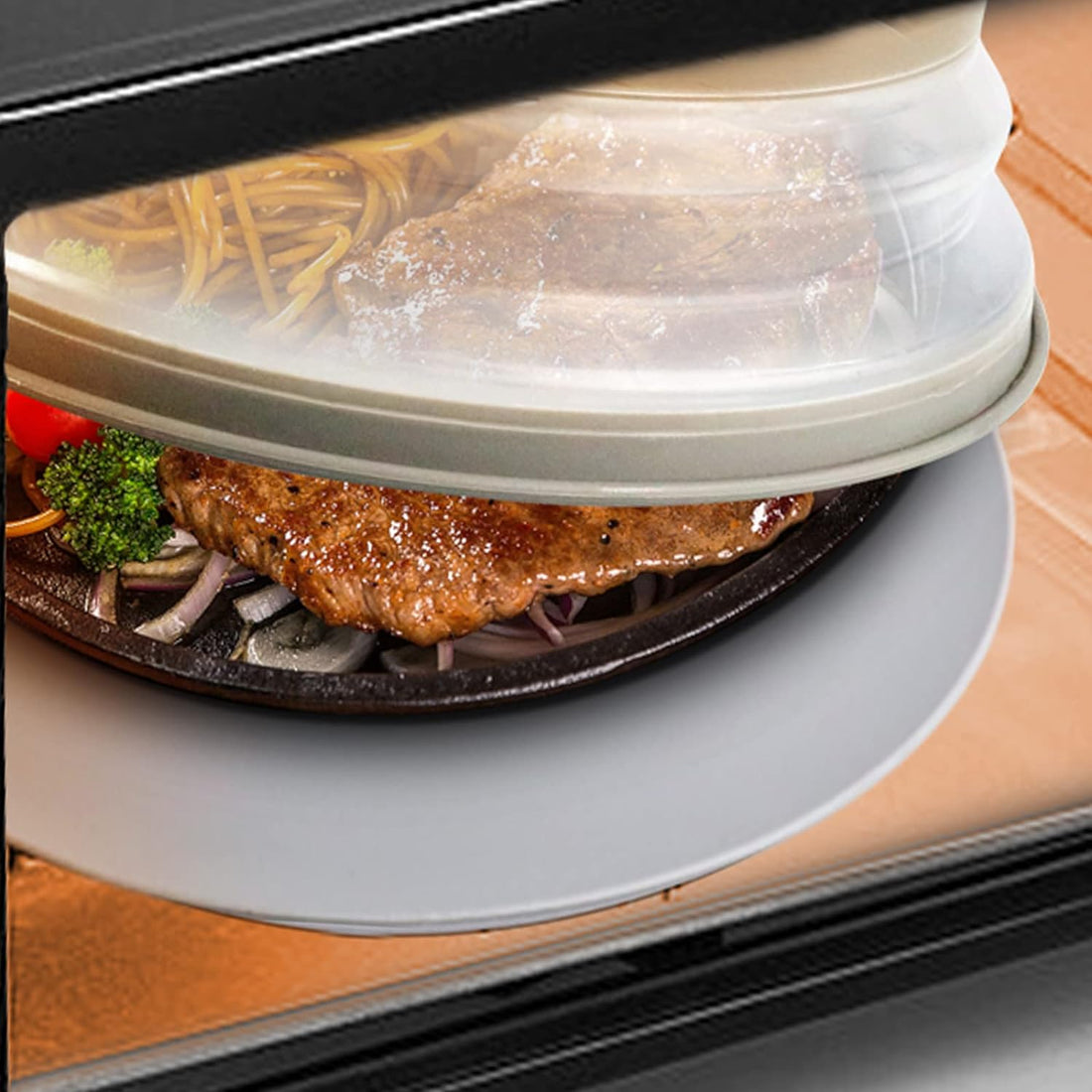 2-in-1 Aidacom Microwave Place Mat & Food Cover – Silicone Trivet, Bowl Holder, Splatter Guard, Pot