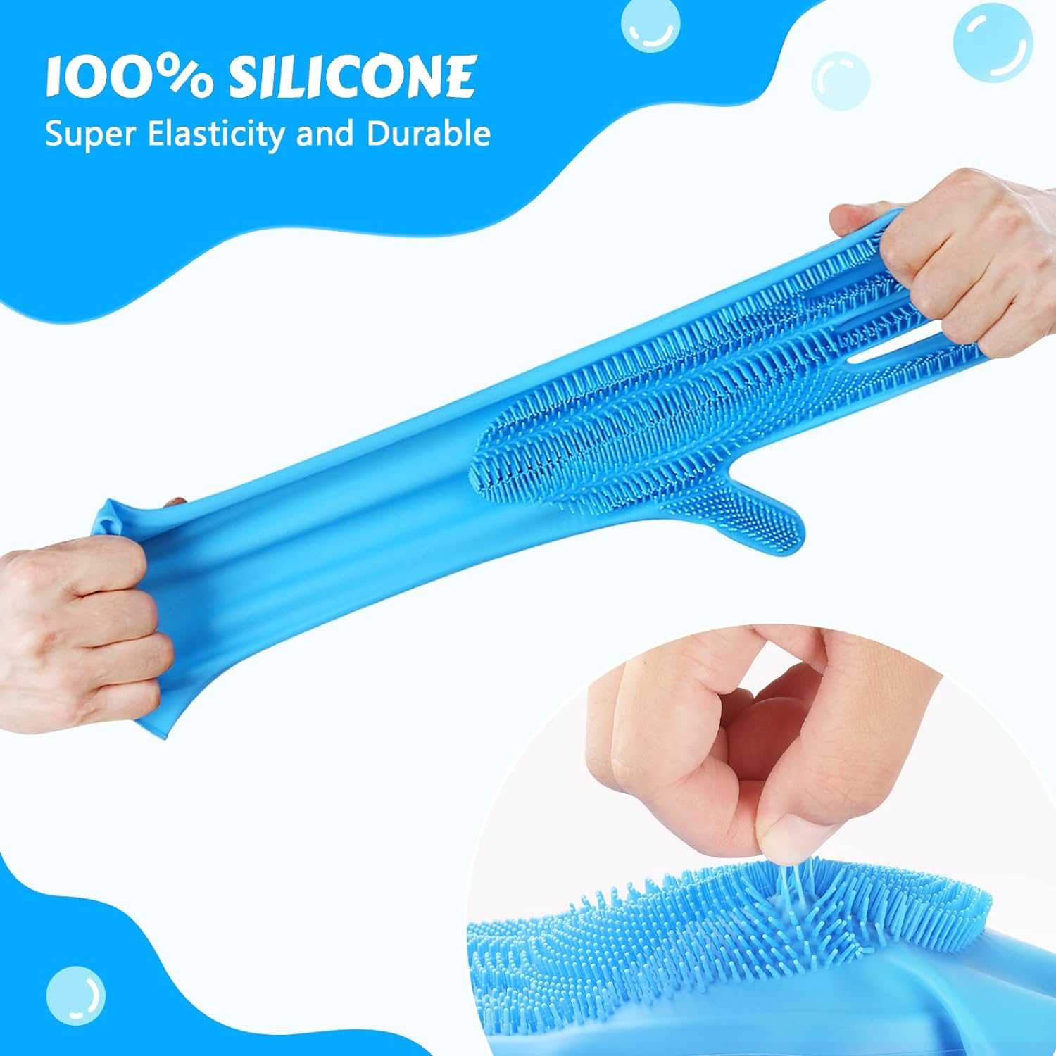 Pecute Pet Grooming Gloves – Heat Resistant Silicone Gloves with High-Density Teeth,