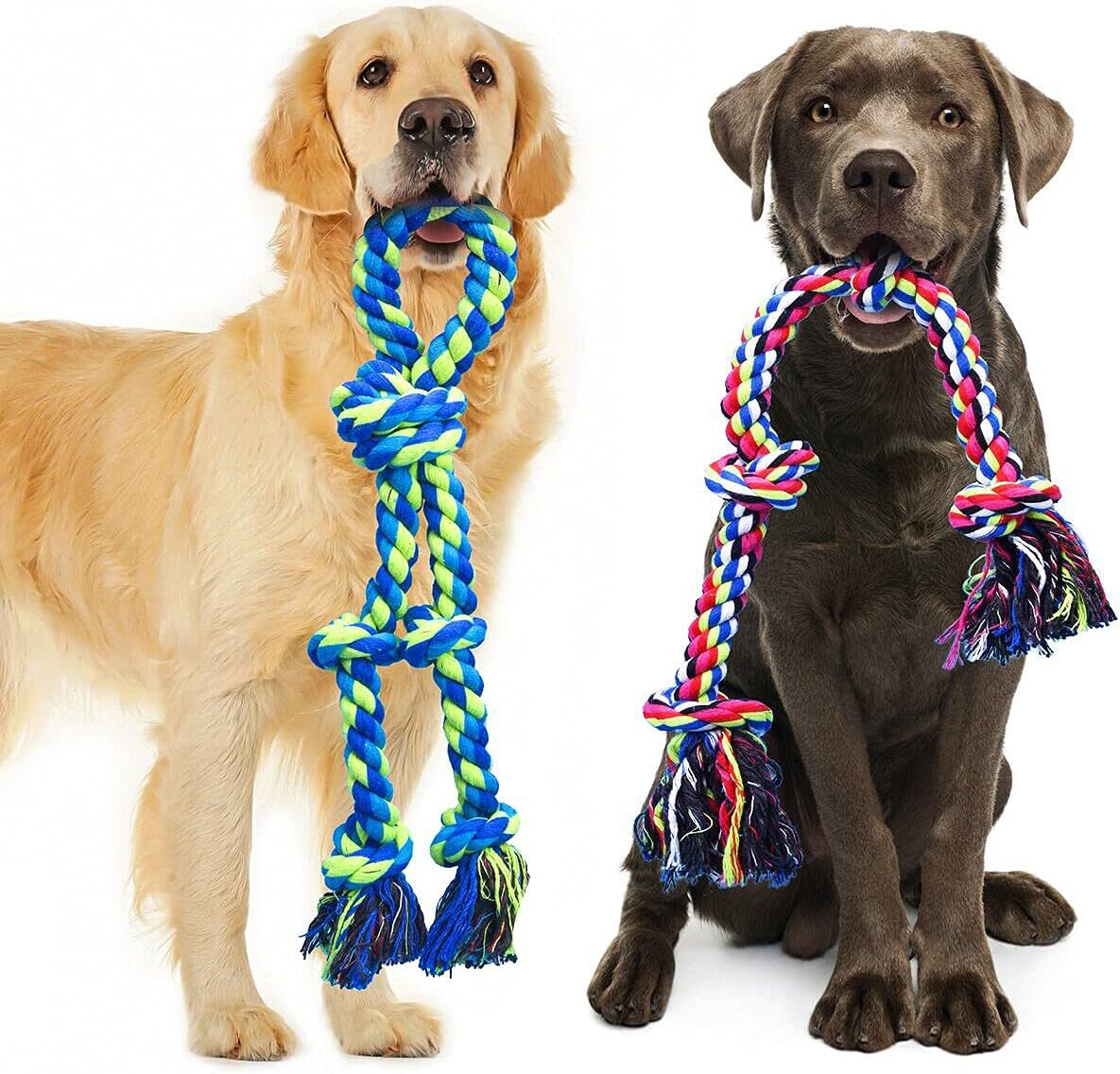 Feeko Dog Rope Toys – 2 Pack Heavy Duty Chew Toys for Large