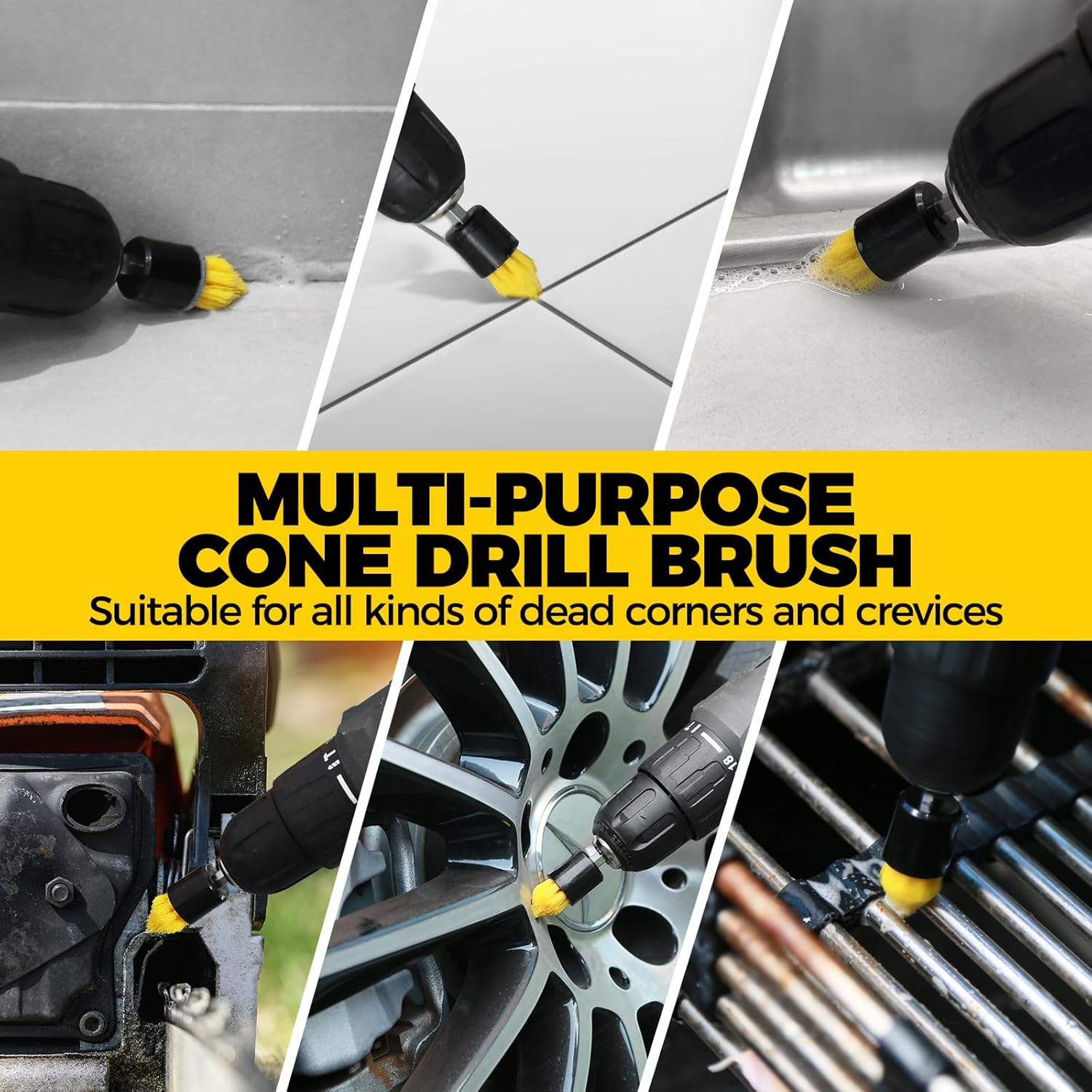 8 Piece Drill Brush Attachments Set – Power Scrubber with Attachment  Extension rod