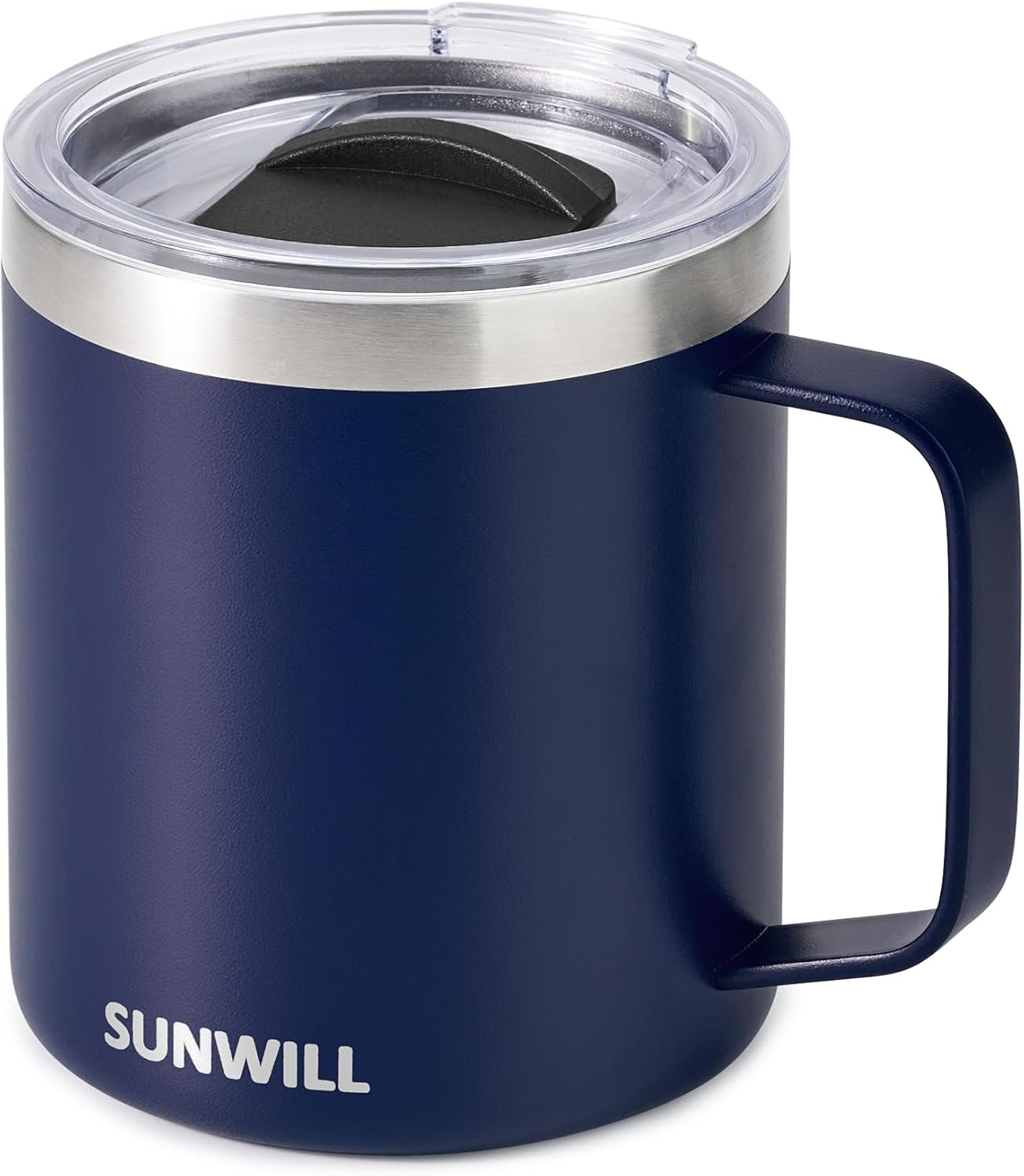 Insulated Coffee Mug with Lid Travel Tumbler with Handle Steel Cup
