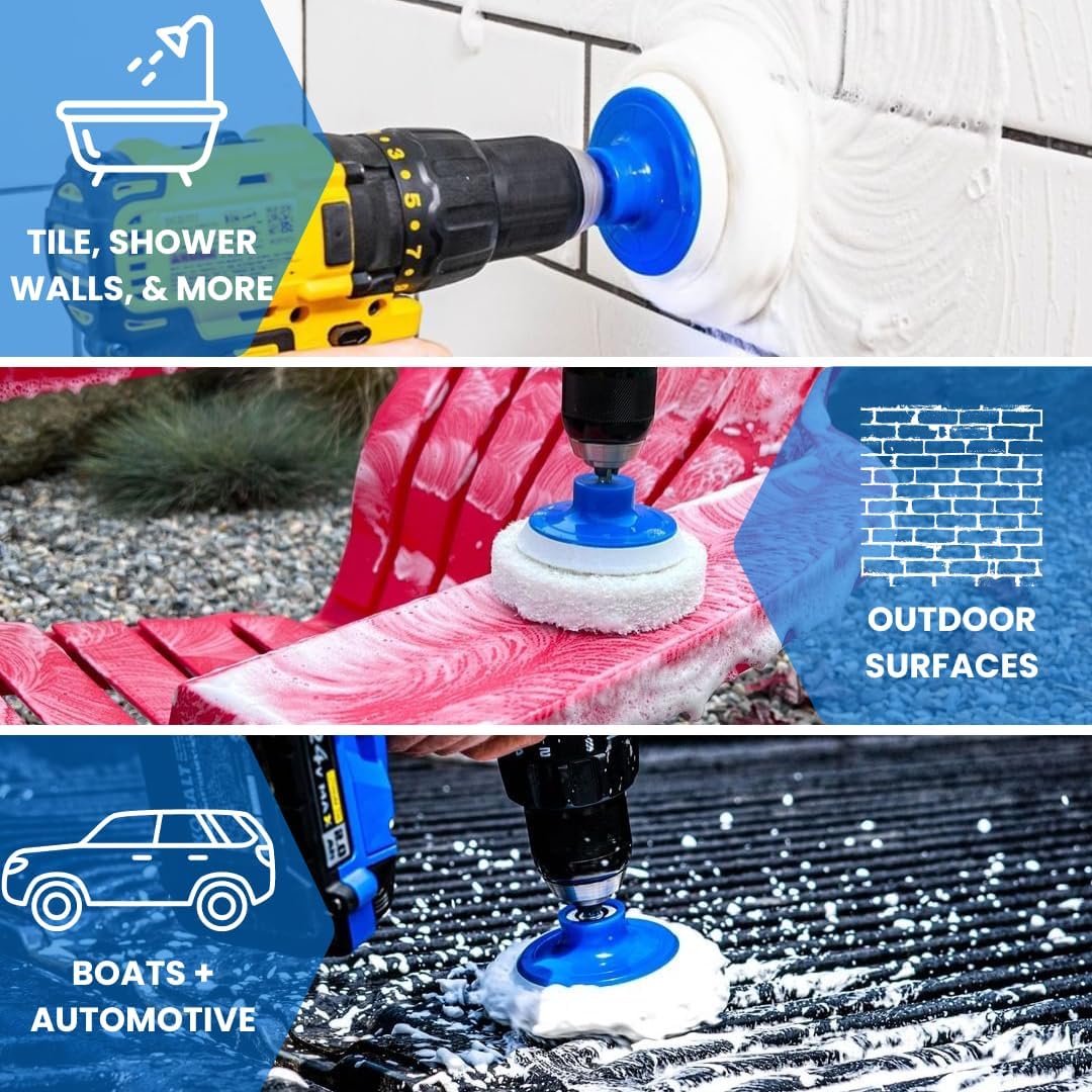 7 Pack Drill Brush Set for Deep Cleaning – Scratch Resistant – Ideal
