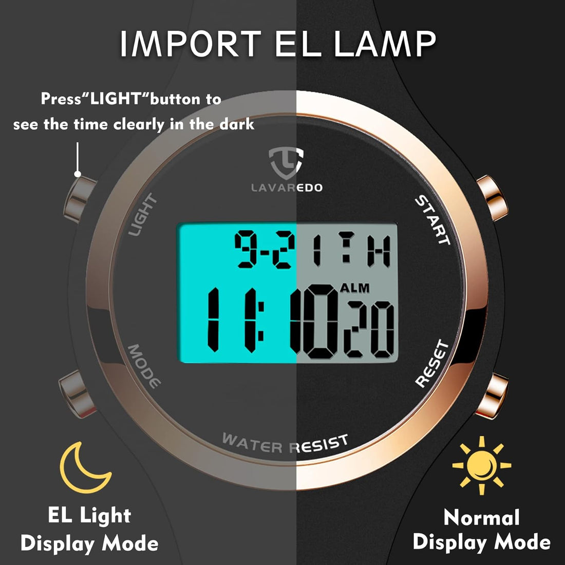Women’s Digital Sports Watch – Waterproof Outdoor Watch with Alarm
