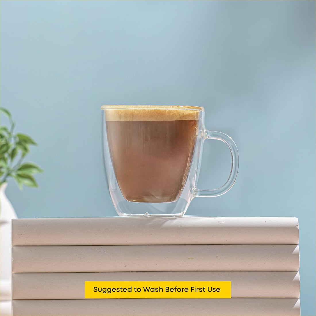 Savor Double Wall Insulated Glasses Espresso Mugs (Set of 2) - 5.4-Ounces