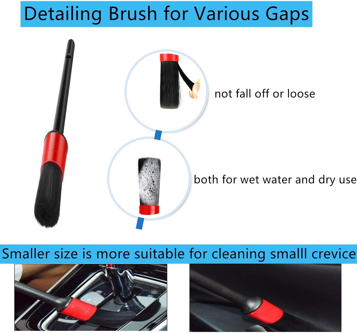 Car Interior Duster & Detail Brush Cleaning Gel Kit – Soft Dash Vent