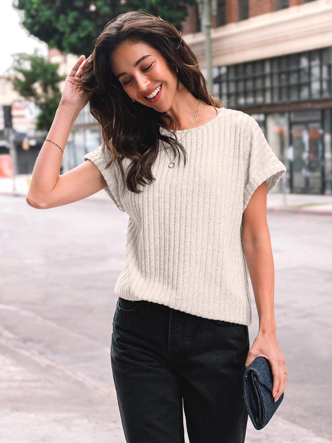 Women’s Short Sleeve Summer Tunic Top – Casual Lightweight