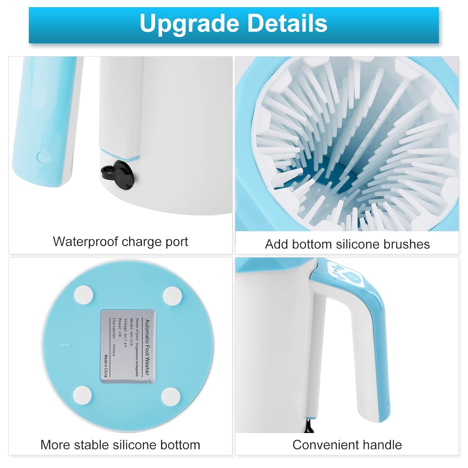 Rechargeable Automatic Dog Paw Cleaner Cup – 2-in-1 High Power 7.4V Pet