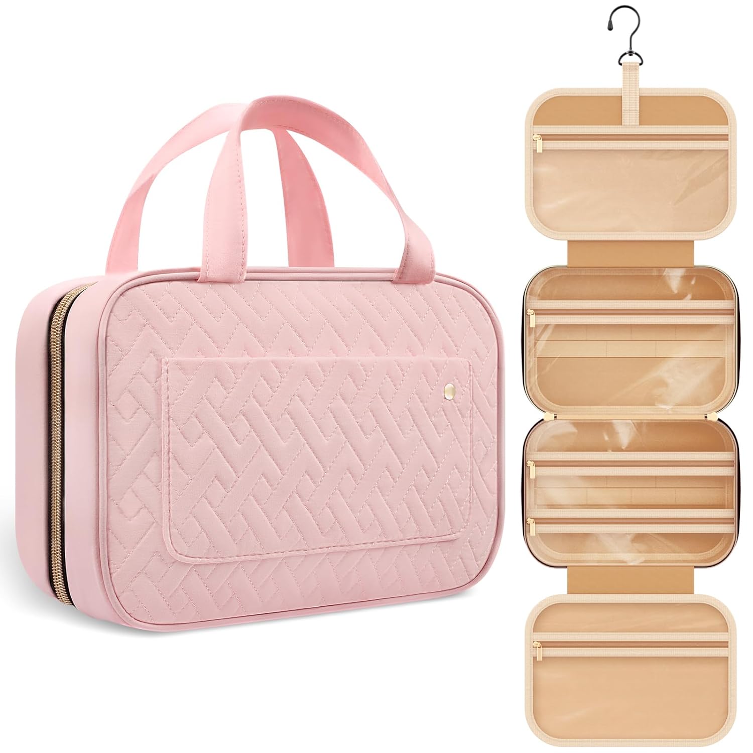 Travel Toiletry Bag for Women with Hanging Hook – Waterproof