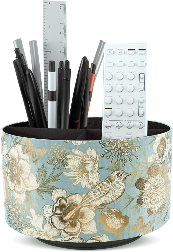 360° Rotating Leather Desk Organizer – Blue Bird Art Supply & Remote Holder