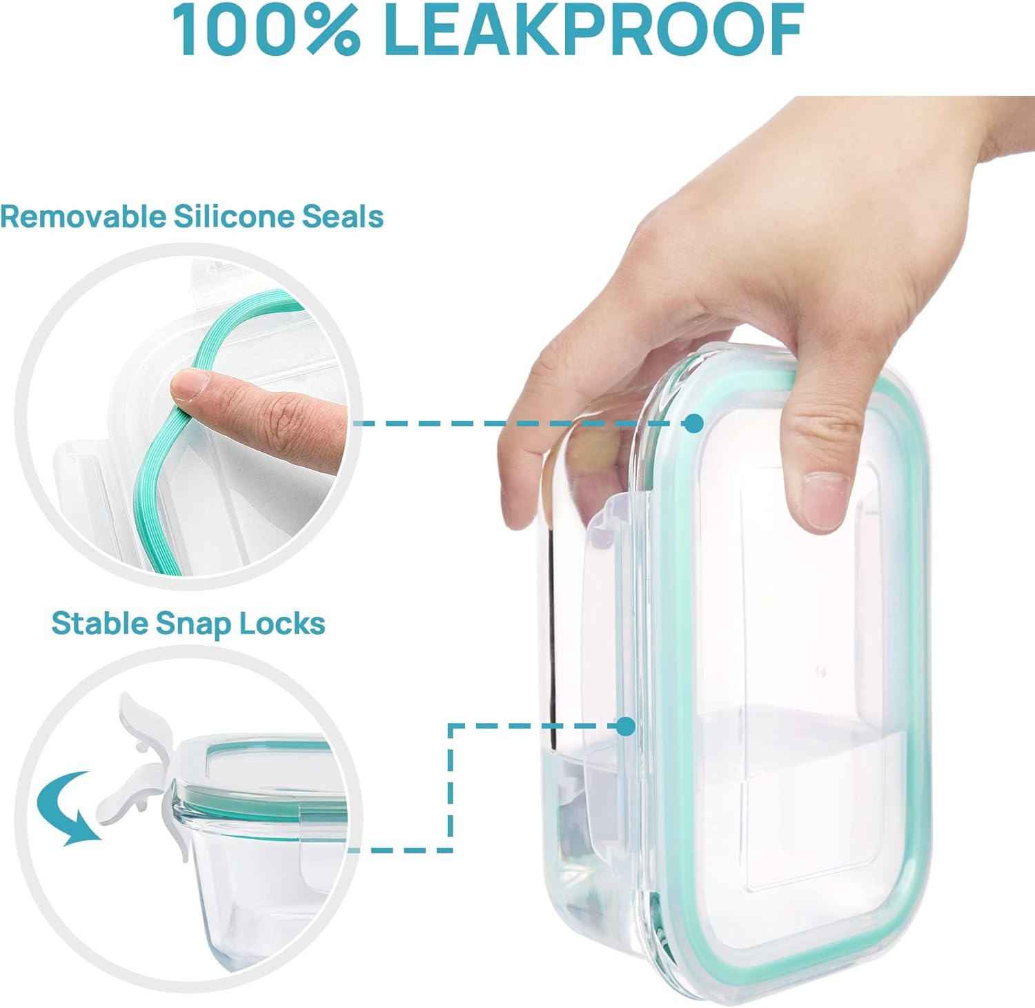 Vtopmart 8-Pack Glass Food Storage Containers with Airtight Lids