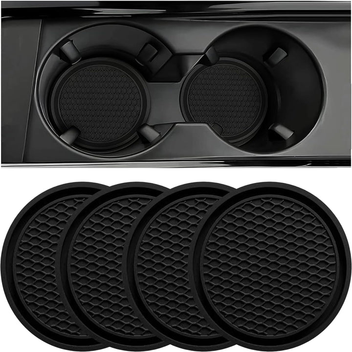 Car Cup Holder Coasters – 4PCS Non-Slip Silicone Inserts for Cup Holders