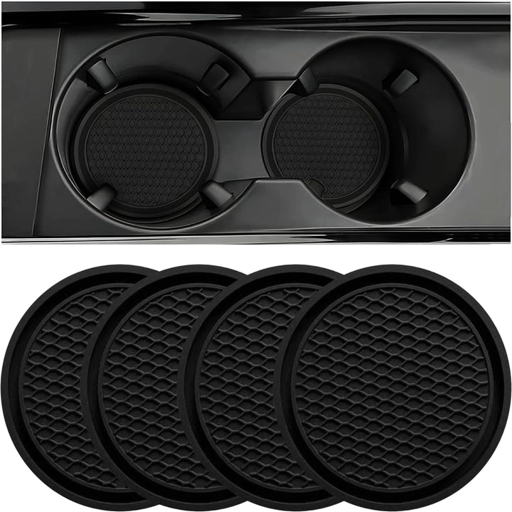 Car Cup Holder Coasters – 4PCS Non-Slip Silicone Inserts for Cup Holders