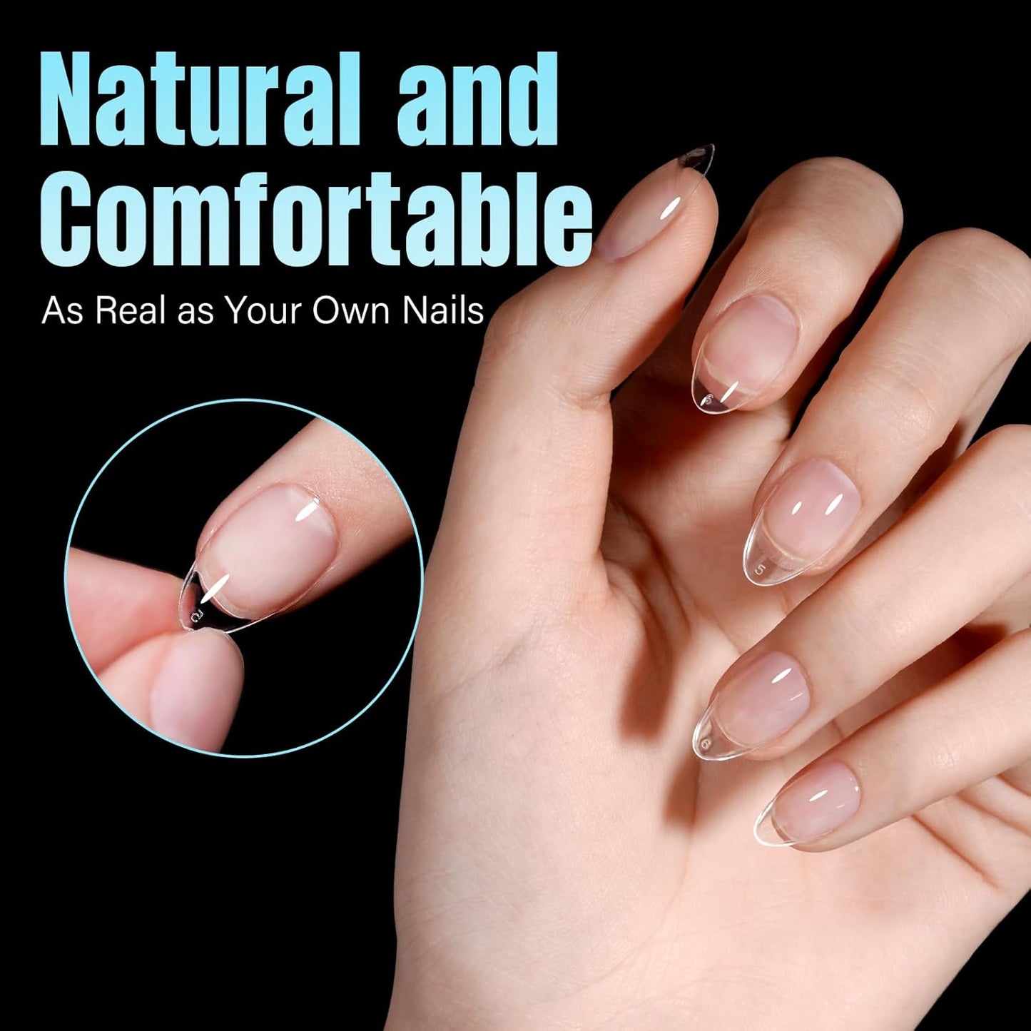 Short Almond Nail Tips – 240 Pcs Half Matte Soft Acrylic 12 Sizes Pre-Shaped Cover