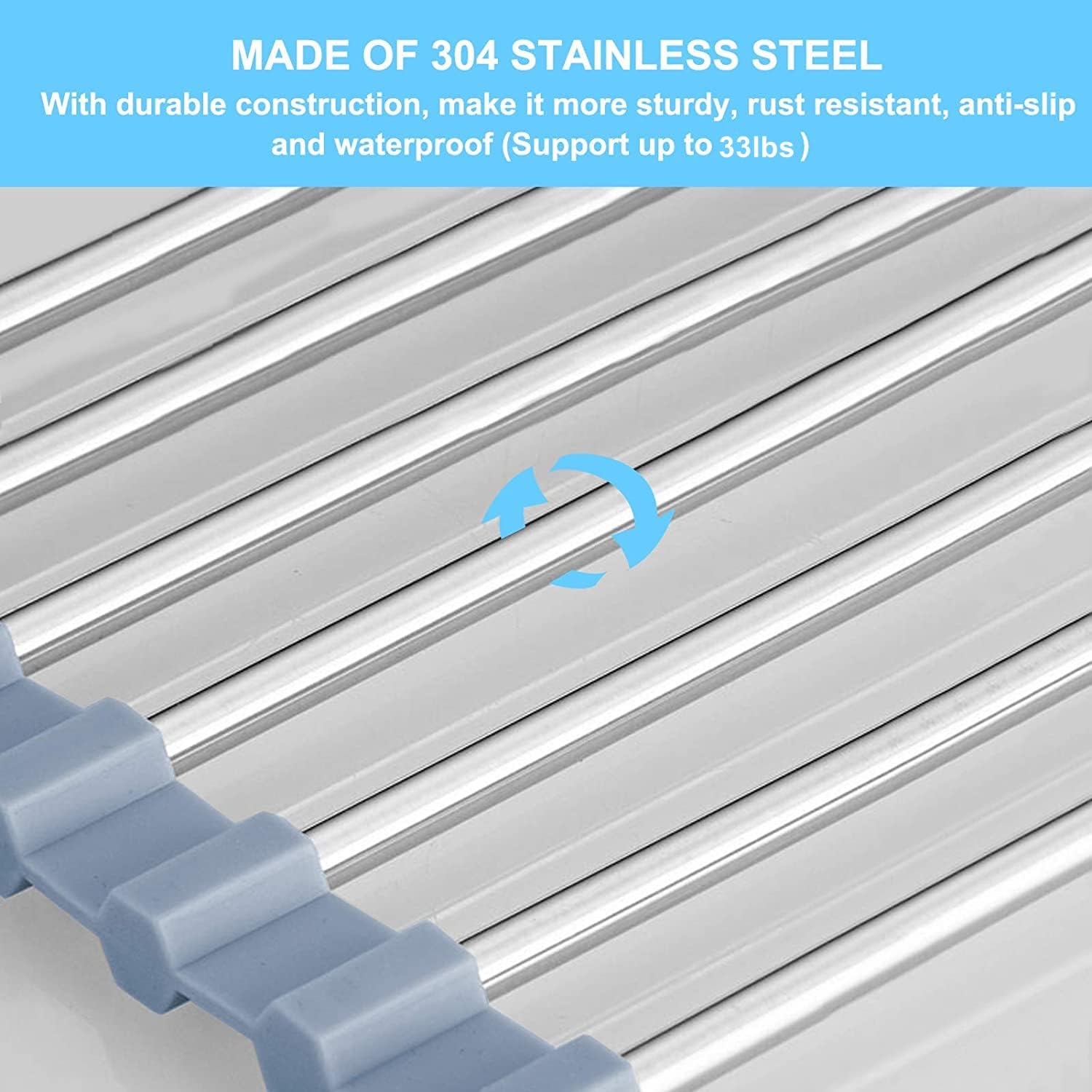 Roll-Up Dish Drying Rack – Over The Sink Foldable Dish Drainer