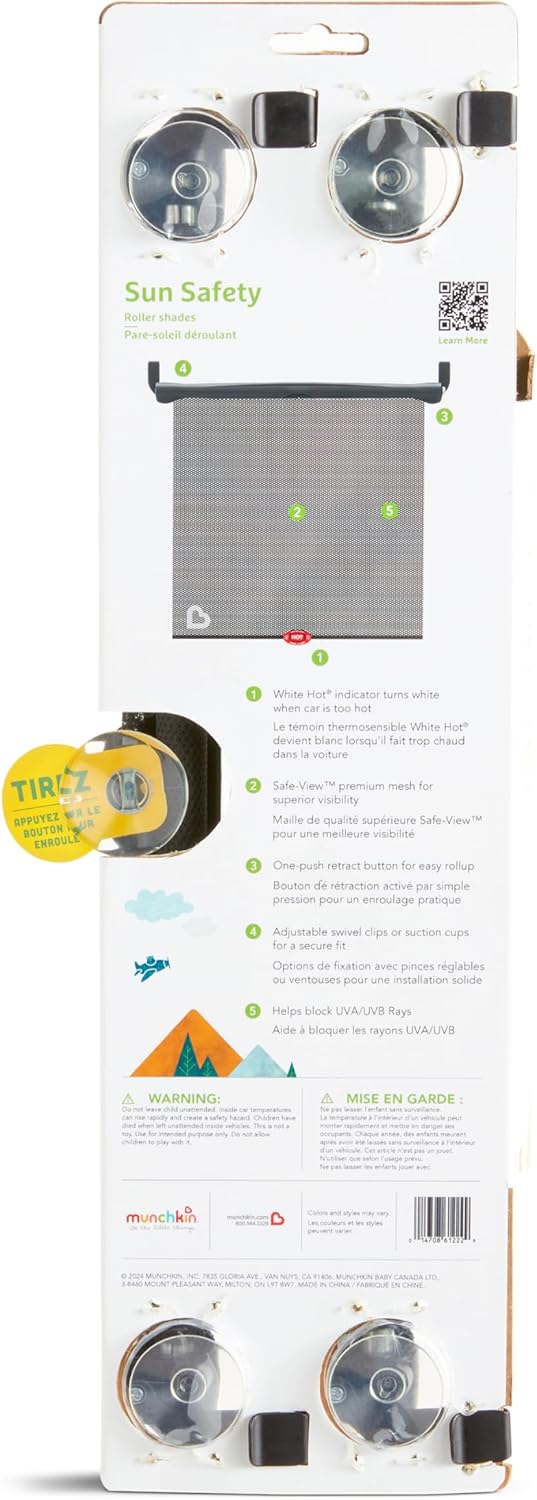 Car Window Sun Shade 2-Pack with Heat Alert – UV Protection Baby Car Shades