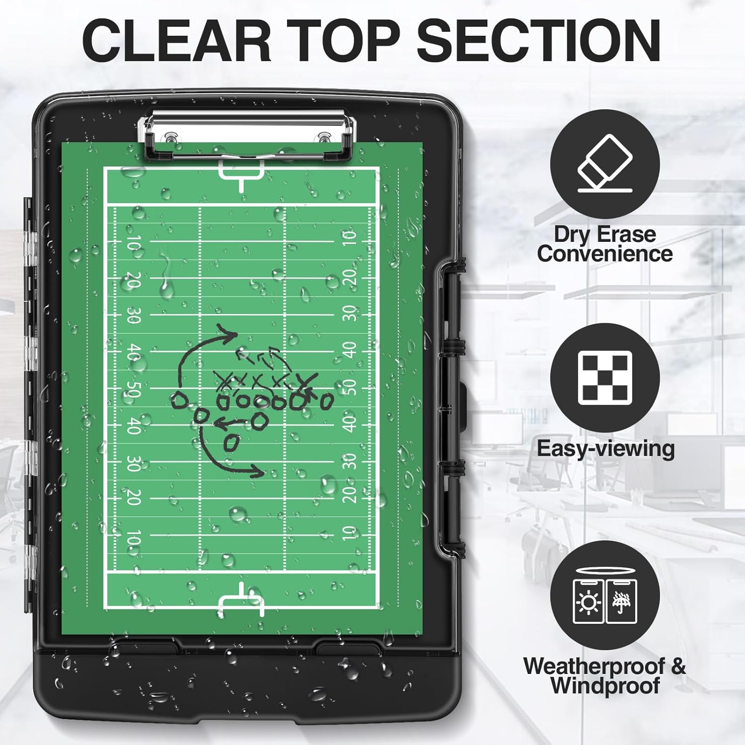 Heavy Duty Clipboard with Dual Storage & Pen Holder, Dry Erase