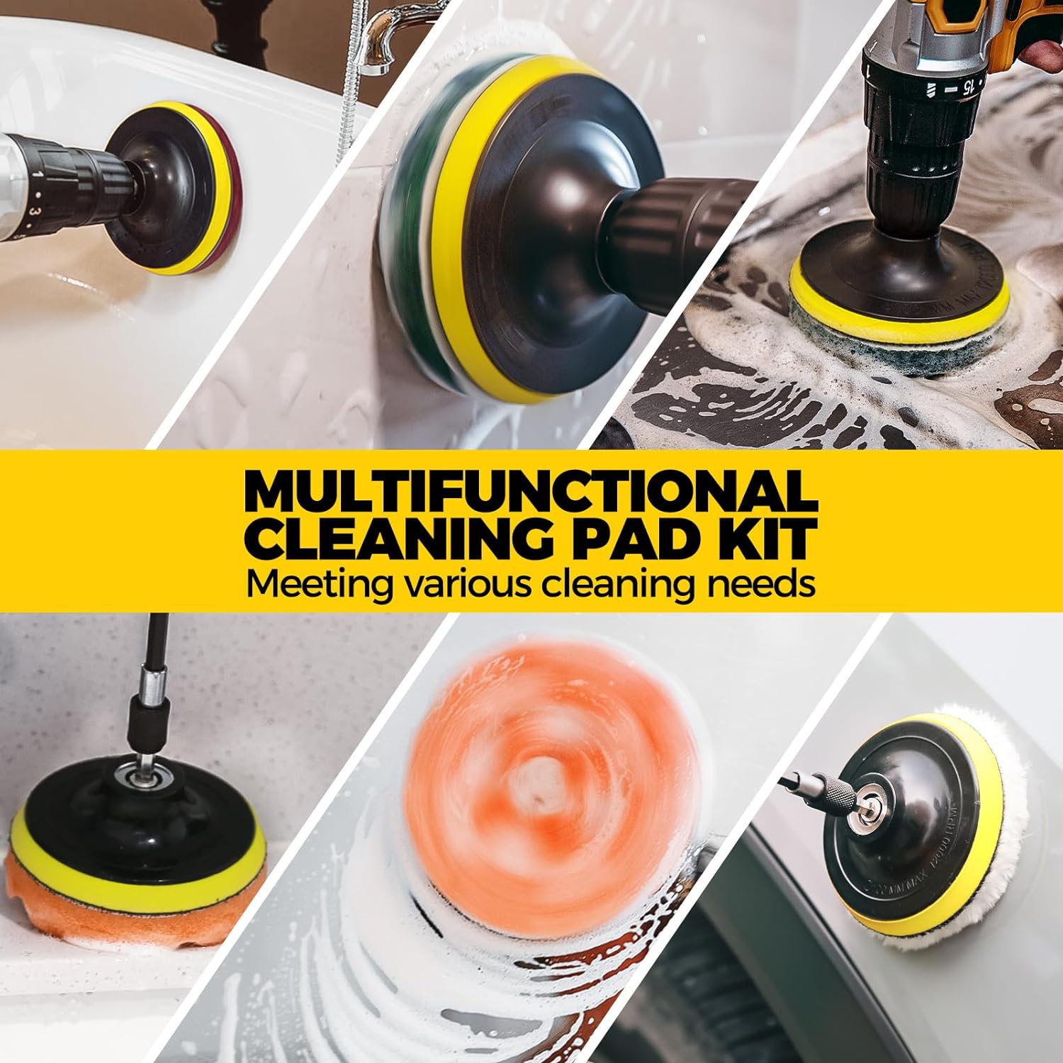 23 Pack Drill Brush Attachments Set – Scrub Pads, Sponge, Buffer Polishing Accessories Set