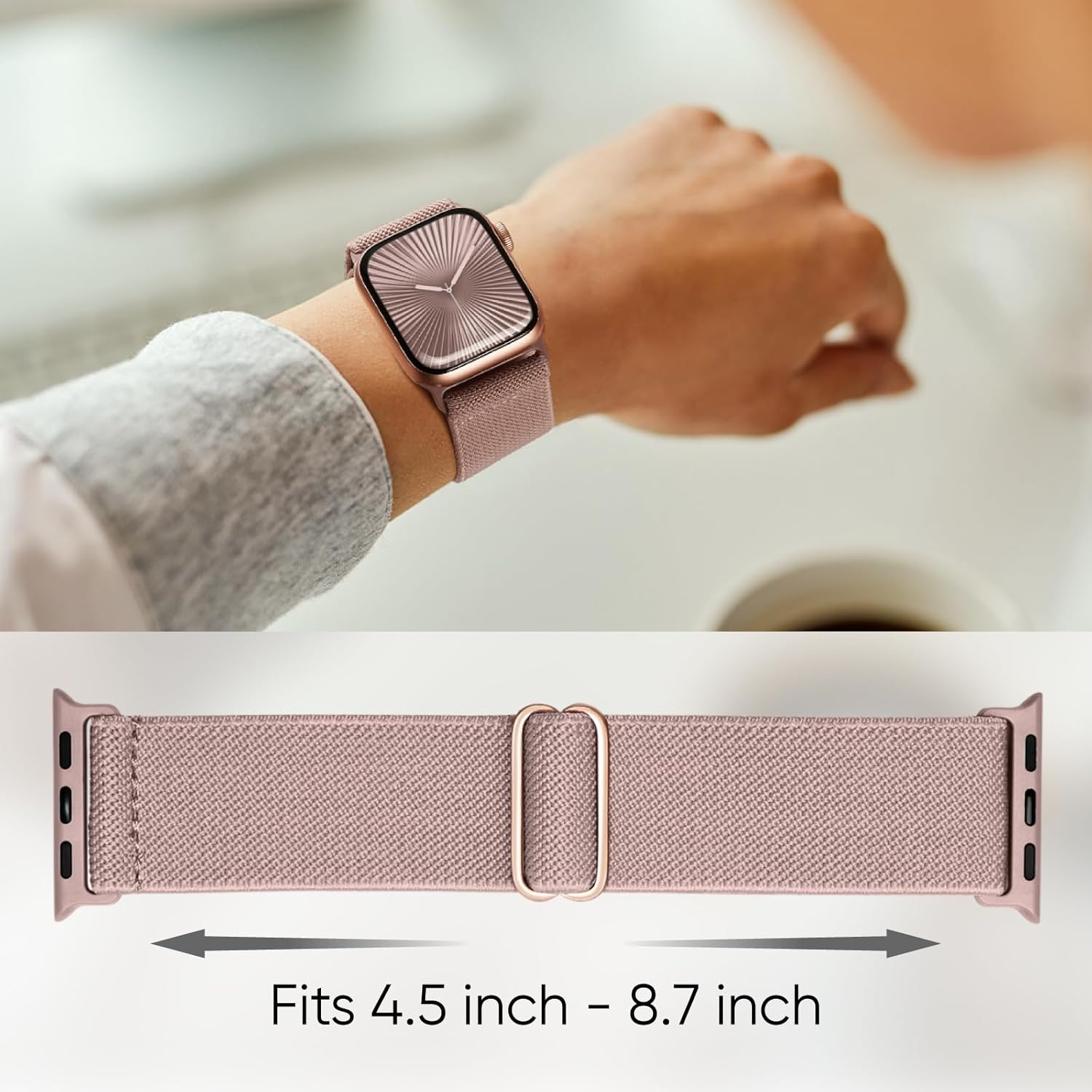 8-Pack Stretchy Nylon Braided Solo Loop Bands – Adjustable Apple Watch Straps for Men  Women, Fits 38mm-49mm