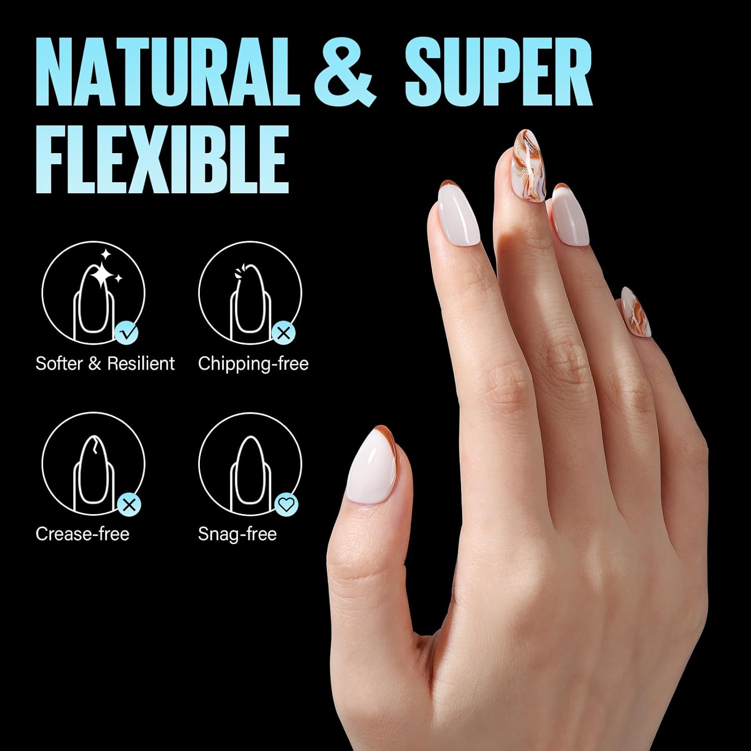 Acrylic Short Almond Nail Tips – 240 Pcs Half Matte Soft Acrylic 12 Sizes Pre-Shaped Cover